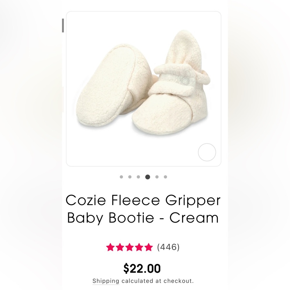 Zutano Cozie Fleece Gripper Baby Bootie - Cream